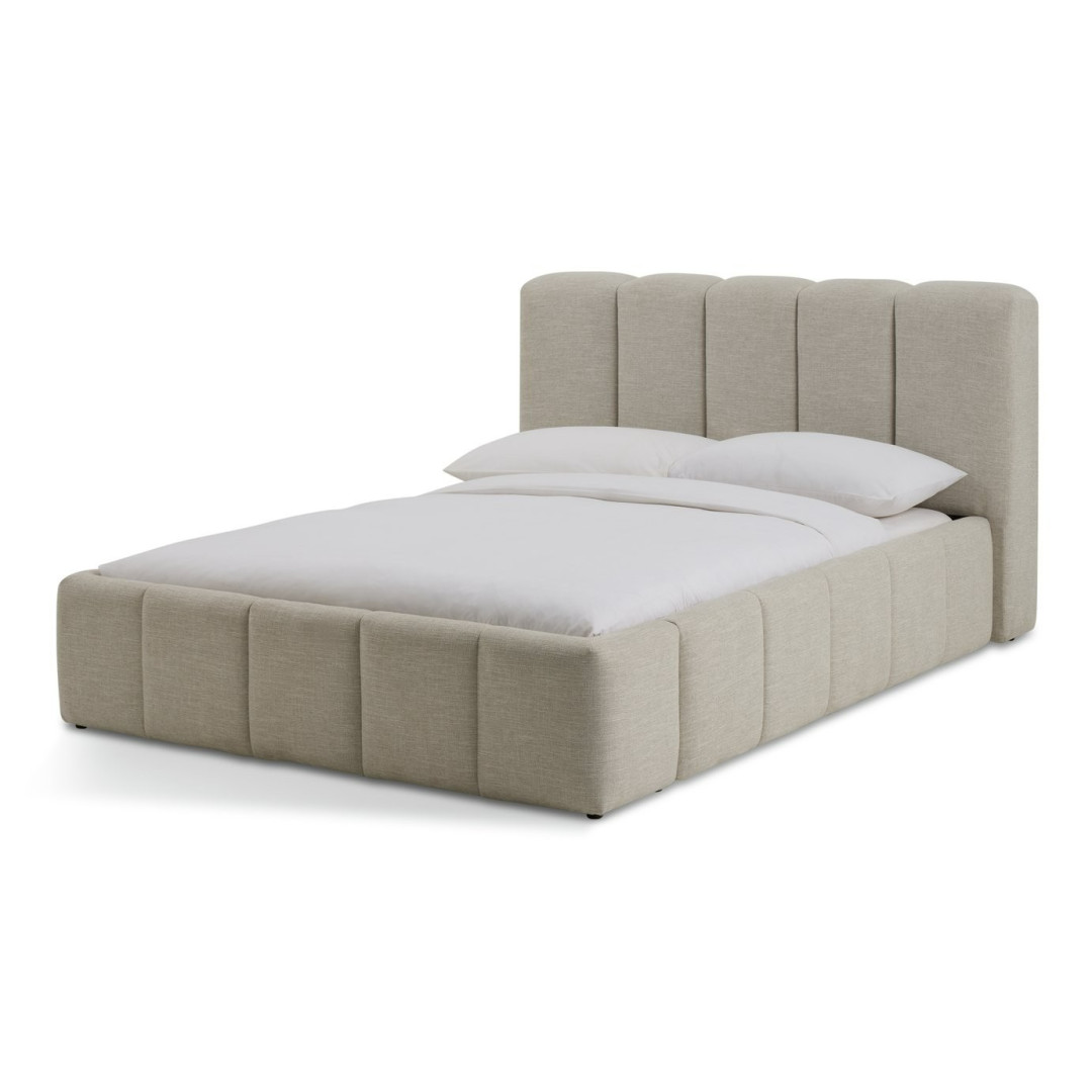 Malone Kingsize End Lift Ottoman Bed - Cream | Luxury bed with storage Malone Kingsize End Lift Ottoman Bed - Cream | Luxury bed with storage