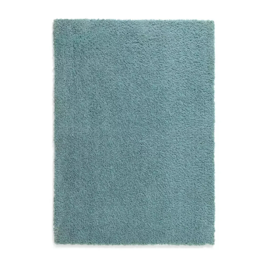 Recycled Cosy Plain Shaggy Rug - 160x230cm - Blue | Soft Eco Living Rug
