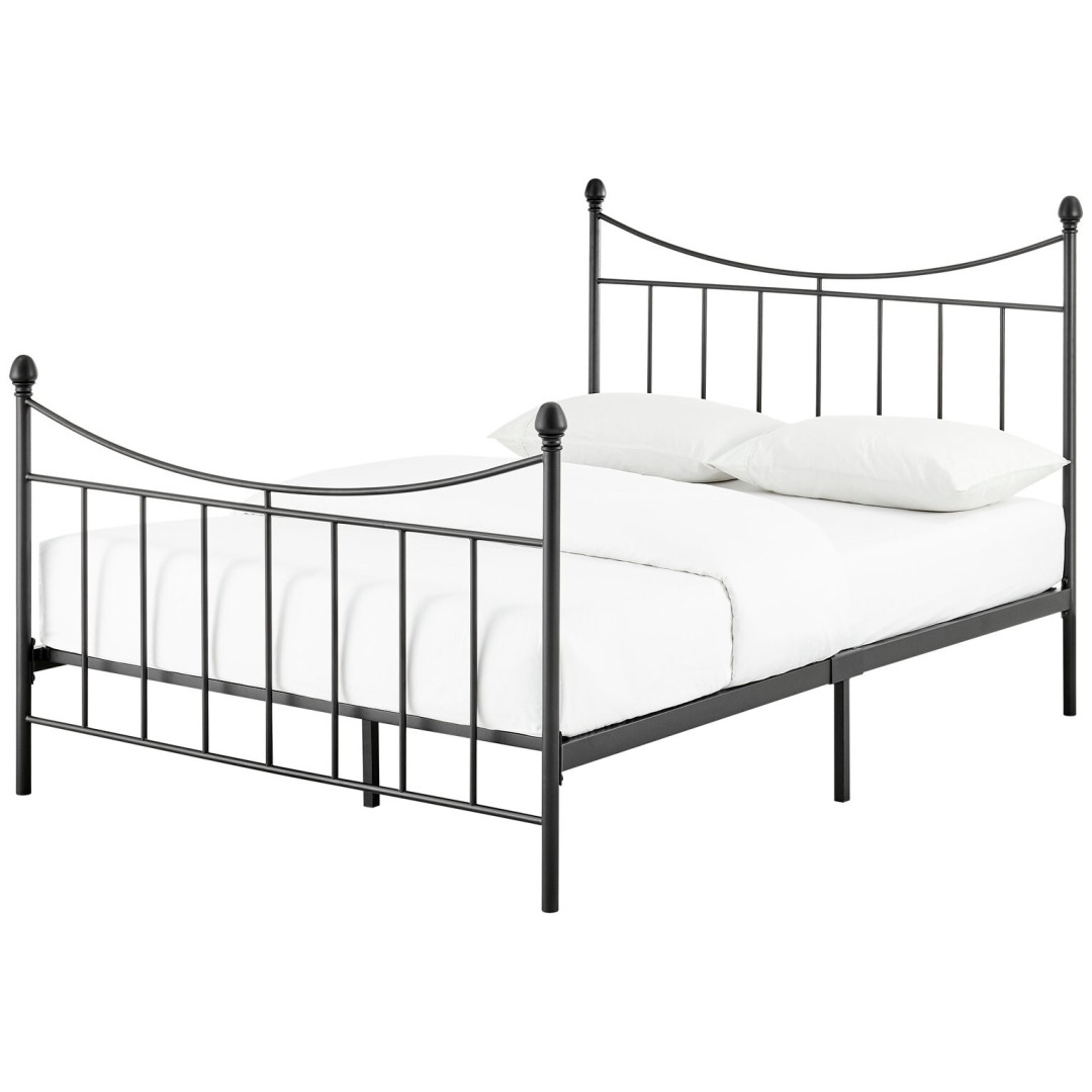 Clara Kingsize Metal Bed Frame Black | Traditional Metal Bed with Sprung Slats Clara Kingsize Metal Bed Frame Black | Traditional Metal Bed with Sprung Slats