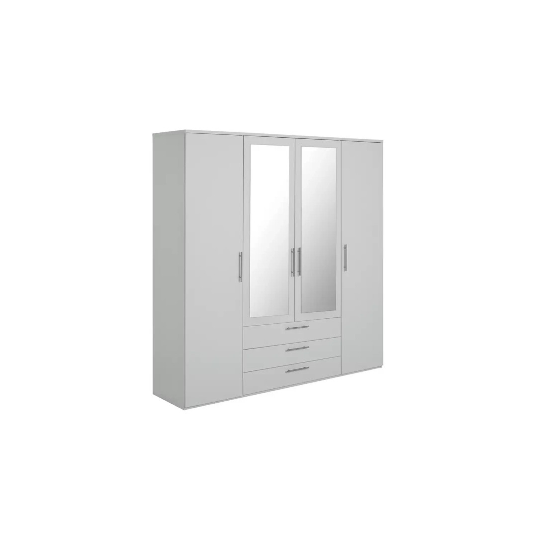 Brisbane 4 Door 3 Drawers Wardrobe - Grey ( B Grade ) Brisbane 4 Door 3 Drawers Wardrobe - Grey ( B Grade )