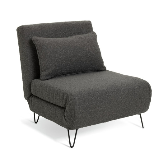 Roni Fabric Small Single Chair Bed -Grey