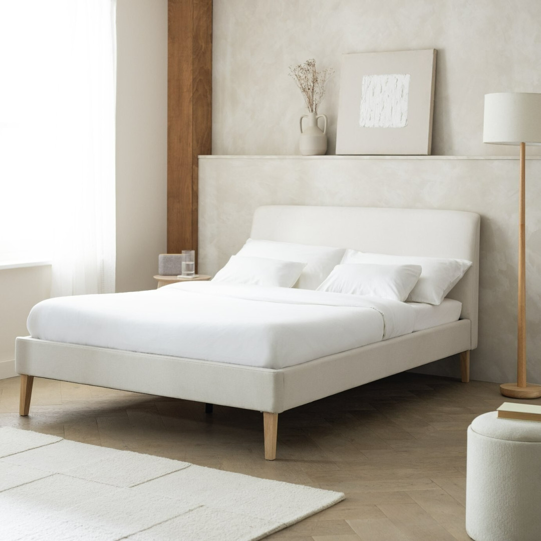 Ren Small Double Bed Frame - Cream Ren Small Double Bed Frame - Cream