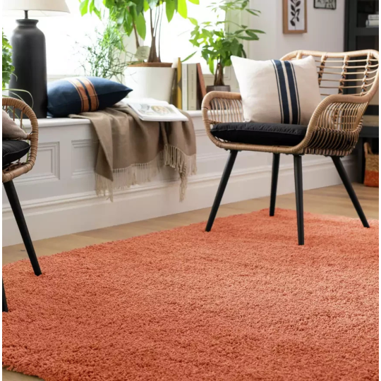 Noodle Plain Terracotta Rug 120x170cm | Modern Living Room Floor Rug Carpet