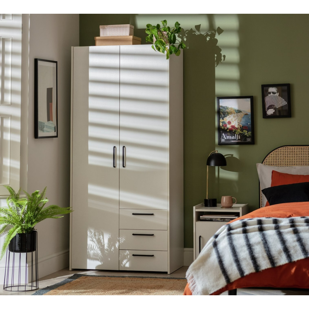 Oldham 2 Door 3 Drawer Wardrobe - White | Double door wardrobe white Oldham 2 Door 3 Drawer Wardrobe - White | Double door wardrobe white