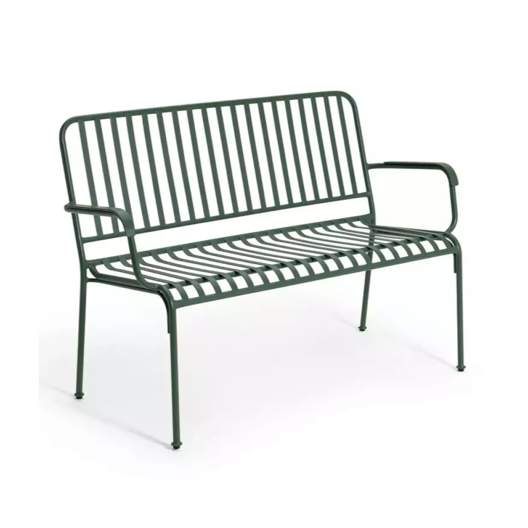 Indu 2 Seater Metal Garden Bench - Green (S) Indu 2 Seater Metal Garden Bench - Green (S)