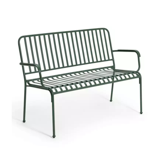 Indu 2 Seater Metal Garden Bench - Green (S)