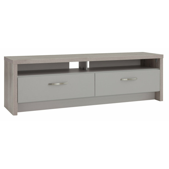 Venice 2 Drawer Large TV Unit - Grey | Modern Entertainment Furniture