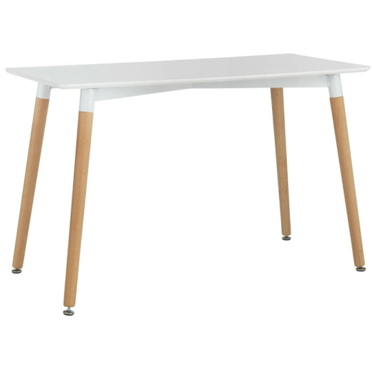 Charlie Solid Beech 4 Seater Dining Table - White | Kitchen Diner Wood