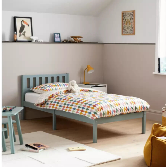  Ronnie Single Bed Frame - Duck Egg Blue