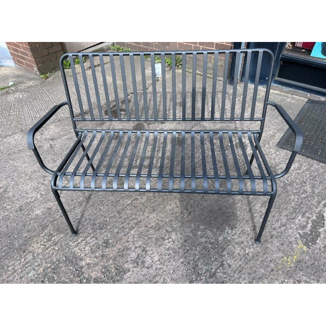 Indu 2 Seater Metal Garden Bench - Black Indu 2 Seater Metal Garden Bench - Black