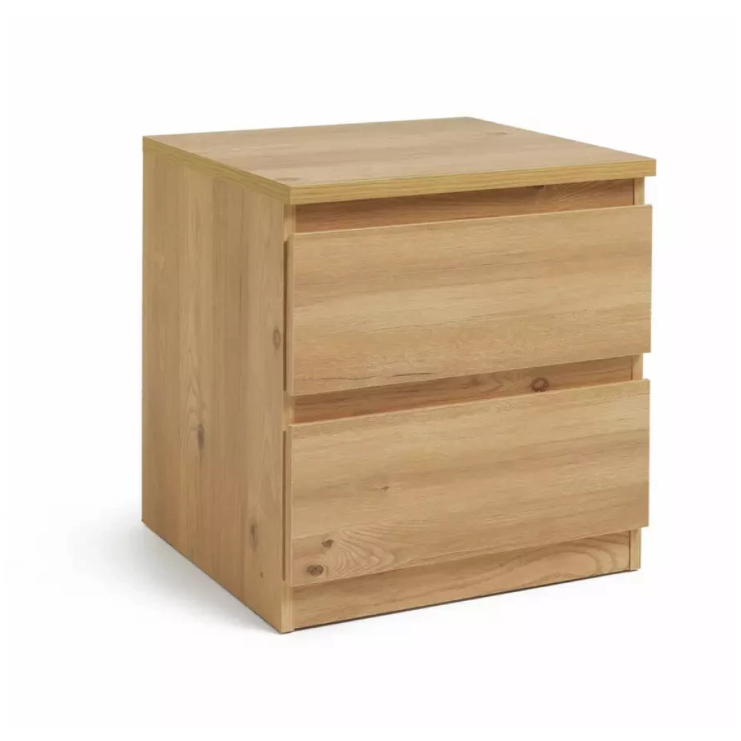 Home Jenson 2 Drawer Bedside Table Oak Effect | Bedroom Storage Nightstand Unit Home Jenson 2 Drawer Bedside Table Oak Effect | Bedroom Storage Nightstand Unit