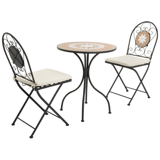 Genoa 2 Seater Metal Garden Bistro set - Black ( B Grade )
