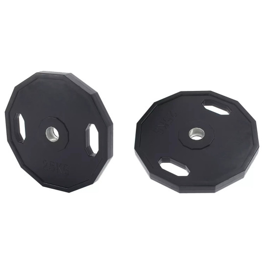 Pro Fitness Olympic Rubber Weight Plates 2 x 25kg | Bumper Discs for Barbell