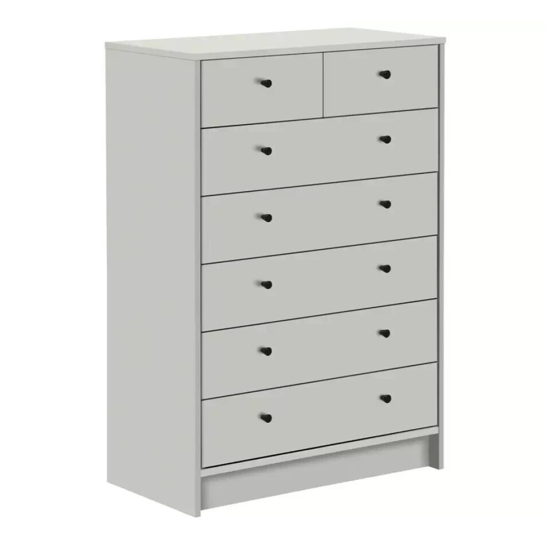 Malibu Modern 7 Drawer Chest Of Drawers Storage Cabinet For Bedroom - Soft Grey Malibu Modern 7 Drawer Chest Of Drawers Storage Cabinet For Bedroom - Soft Grey