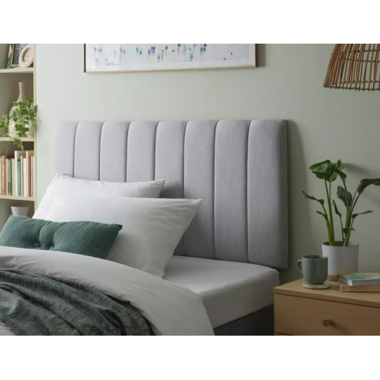 Bircham Small Double Headboard - Light Grey | Fabric Padded Bed Headboard Grey