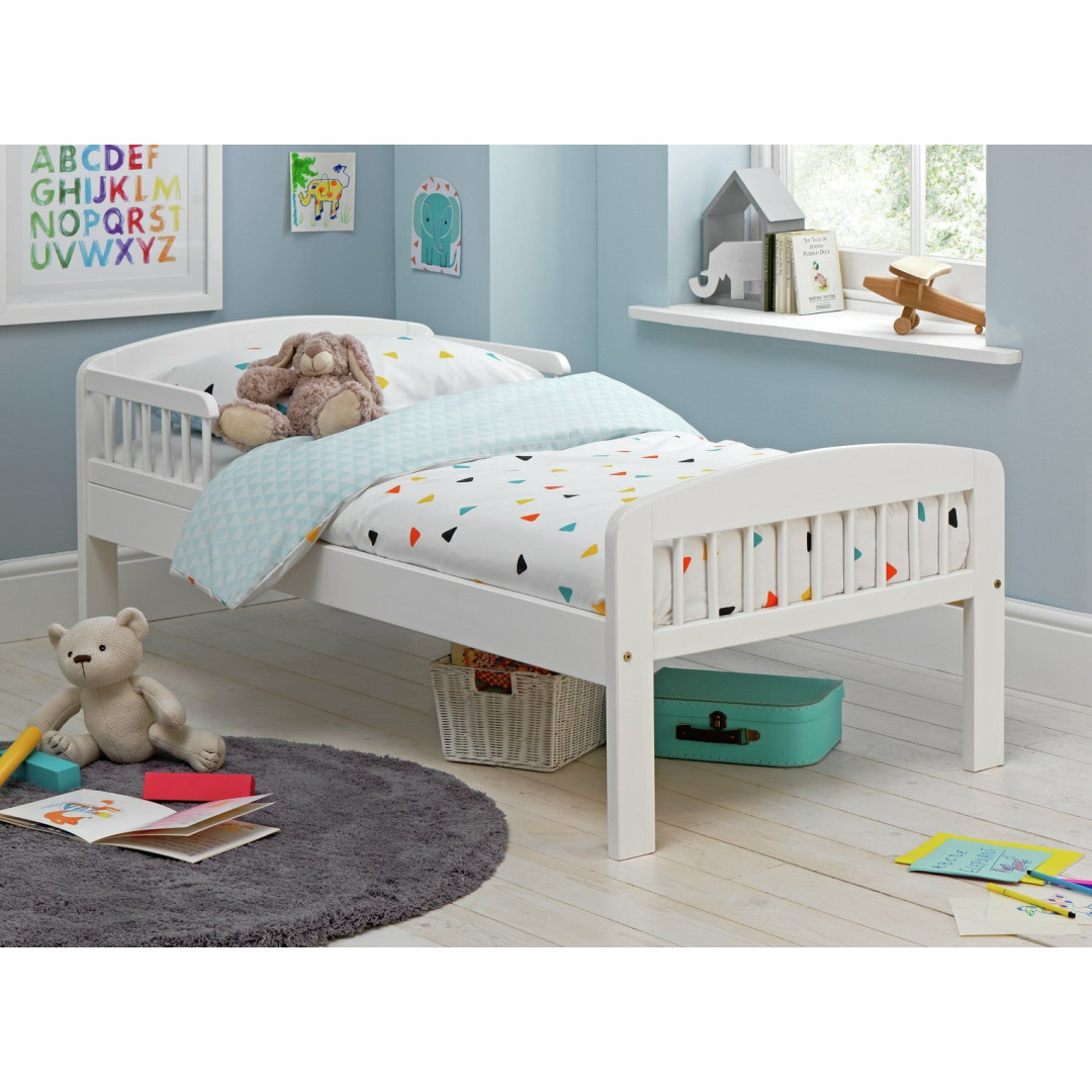 Home Jesse Toddler Bed Frame - White | Sturdy Safe Kids Bed for Nursery Bedroom Home Jesse Toddler Bed Frame - White | Sturdy Safe Kids Bed for Nursery Bedroom