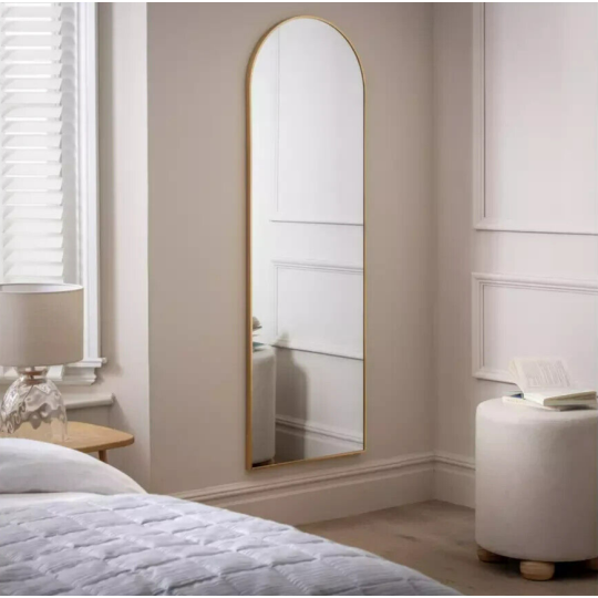  Arch Shaped Wall Mirror - Gold - 50x150cm