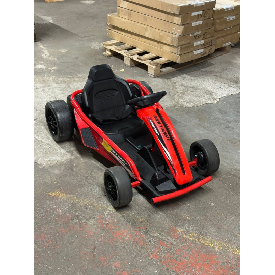 Hyper Drift Go Kart 24V Electric Ride On - Red (B Grade) | Kids Racing Car Toy
