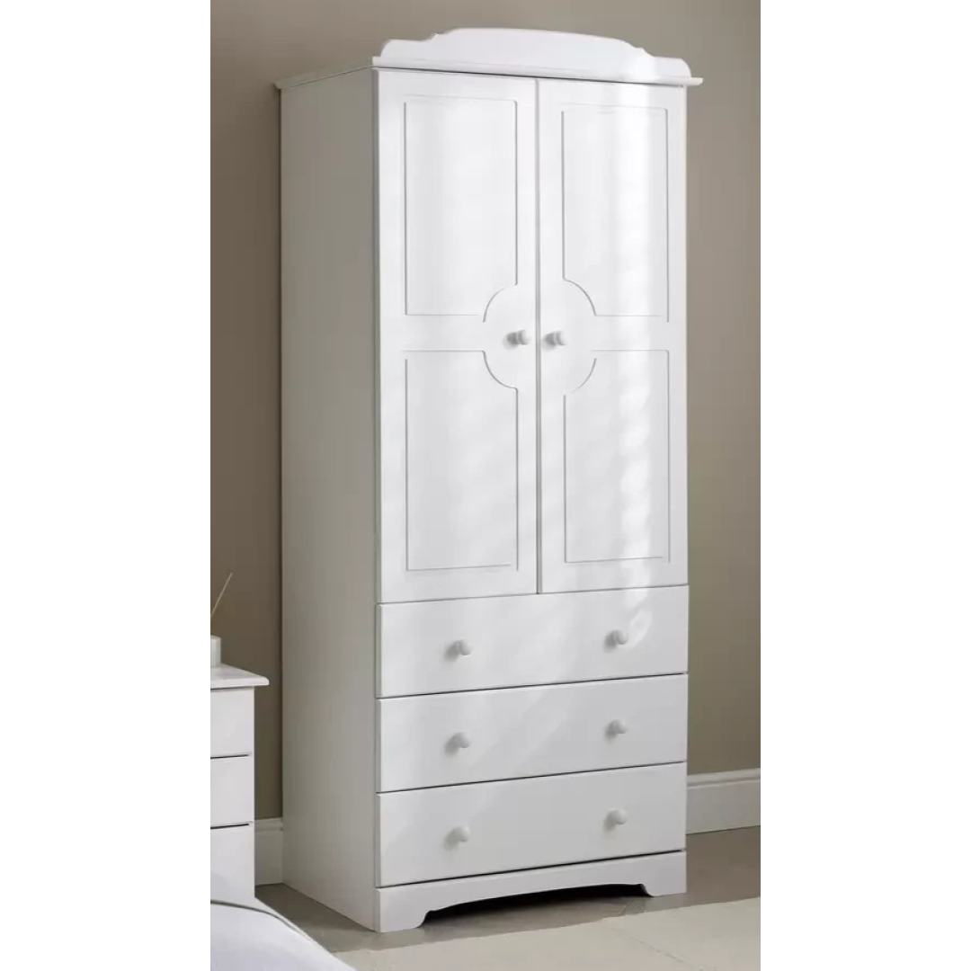 Nordic 2 Door 3 Drawer Wardrobe - White (B Grade) Nordic 2 Door 3 Drawer Wardrobe - White (B Grade)