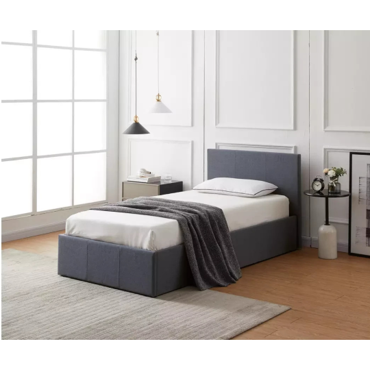 Home Heathdon Single Ottoman Bed Frame - Grey | Practical Lift Access