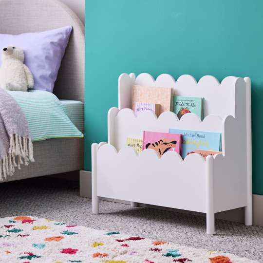 Kids Scalloped Bookcase - White