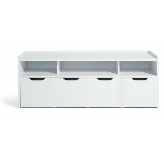 Compton 3 Shelf Shoe Bench - White | Storage Organiser Hallway Entryway