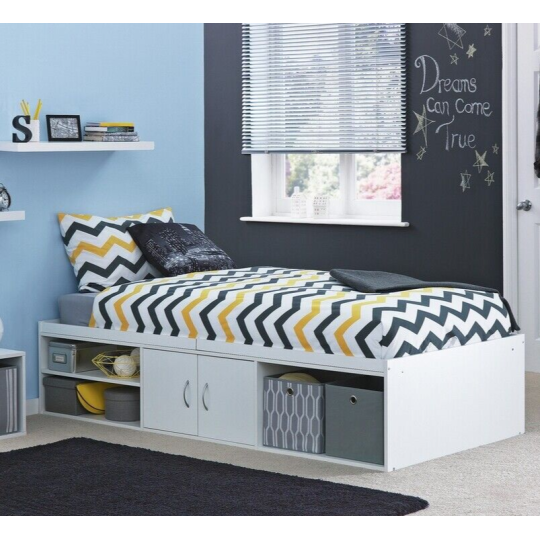 Freddie Cabin Bed Frame - White | Kids Bedroom Furniture with Underbed Storage