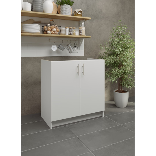 JD Greta Fixed Height Kitchen Sink Unit 800mm - White Matt (A-)