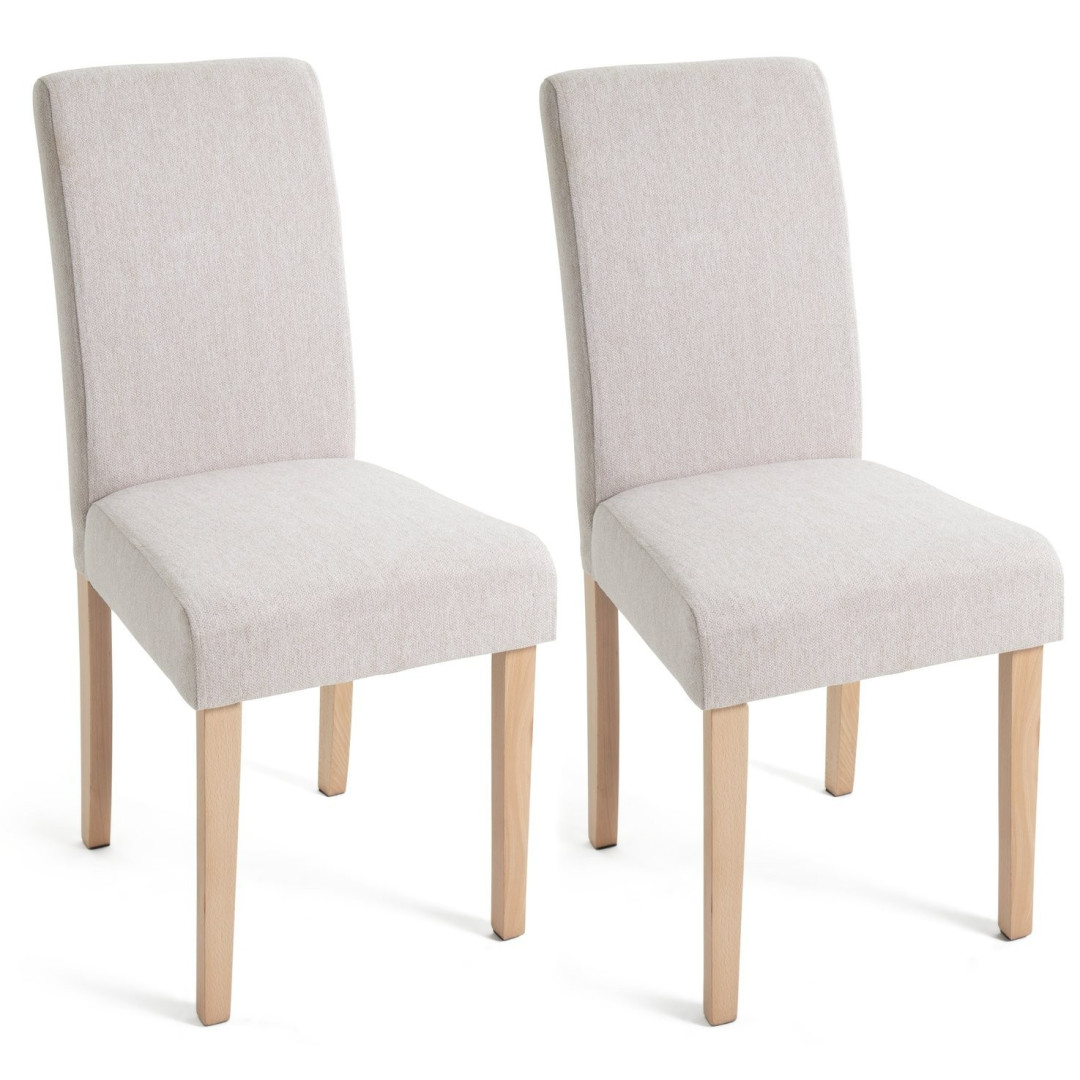 Home Midback Pair of Fabric Dining Chair - Beige | Modern Mealtime Seating Home Midback Pair of Fabric Dining Chair - Beige | Modern Mealtime Seating