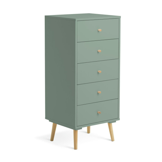 Otto 5 Drawer Tallboy - Sage Green | Stylish Room Arrangement