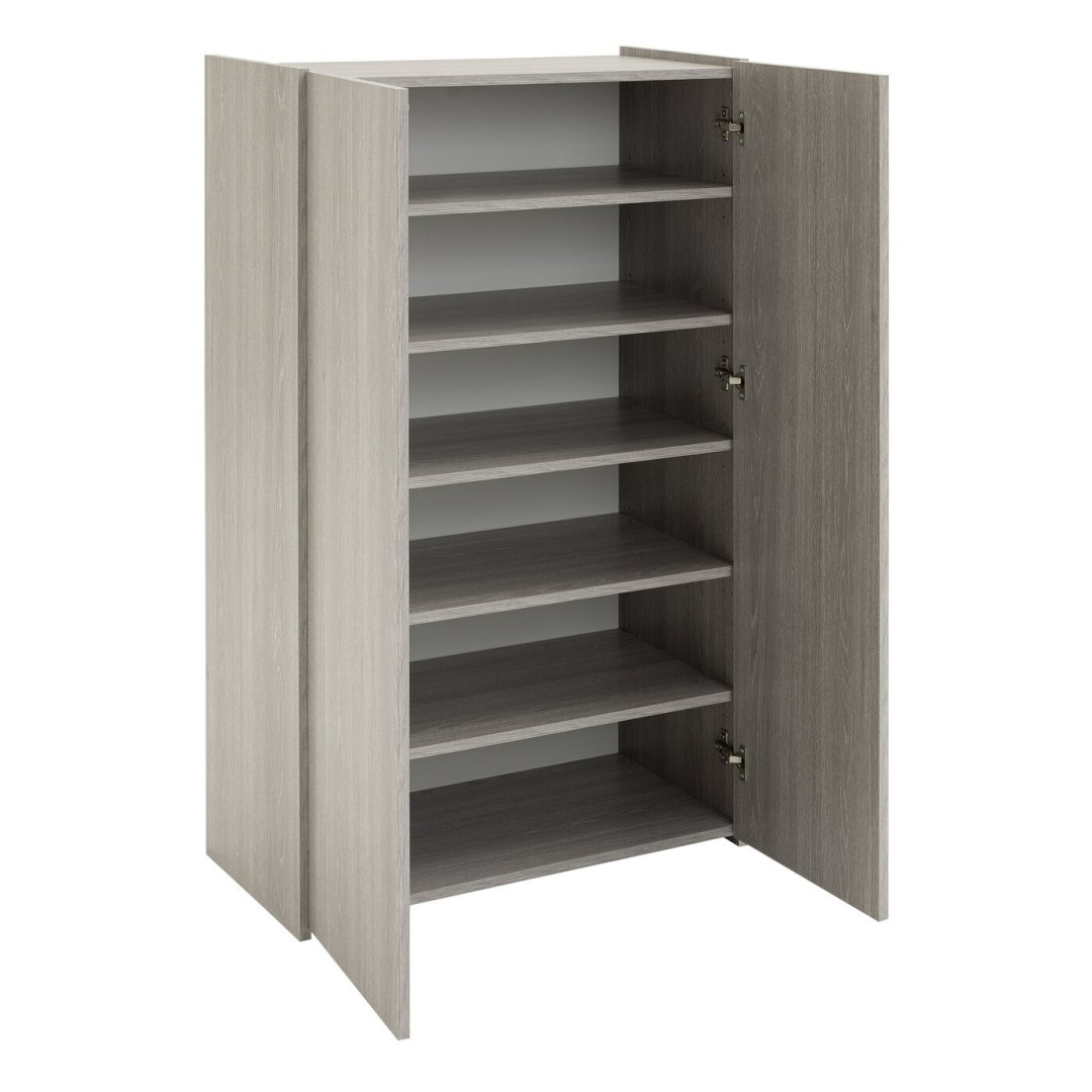 Seville 2 Door Shoe Storage Cabinet - Grey & Oak | Hallway Cupboard Organizer Seville 2 Door Shoe Storage Cabinet - Grey & Oak | Hallway Cupboard Organizer