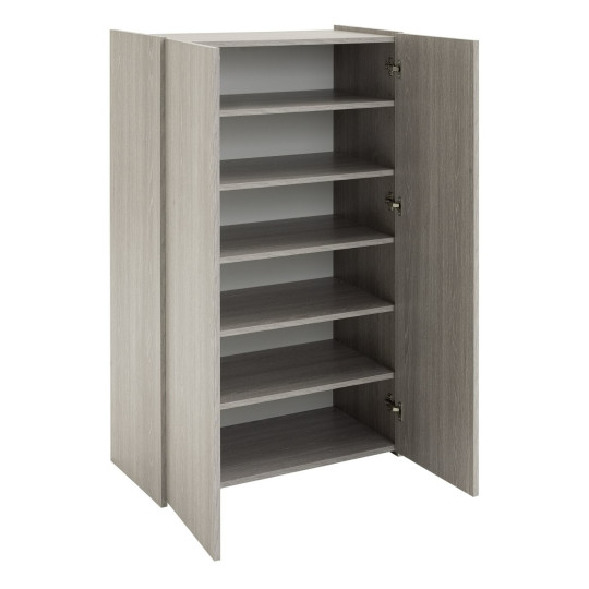 Seville 2 Door Shoe Storage Cabinet - Grey & Oak (B Grade)