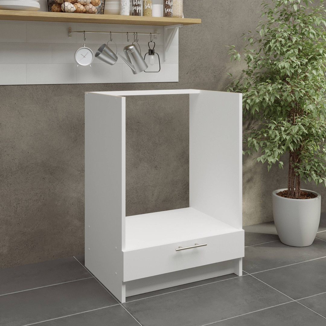 JD Greta Fixed Height Kitchen Oven Unit 600mm - White Matt A- JD Greta Fixed Height Kitchen Oven Unit 600mm - White Matt A-