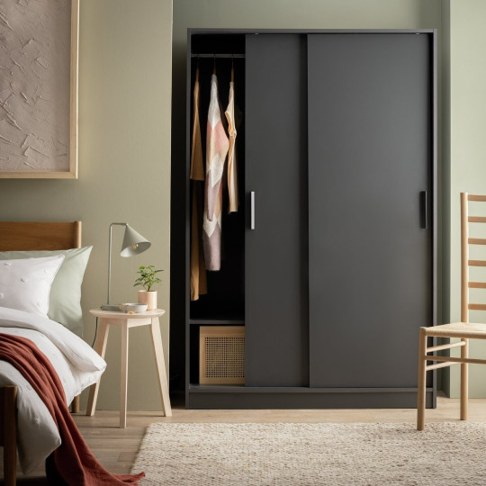 Home Nova 2 Door Sliding Wardrobe - Anthracite (B Grade)