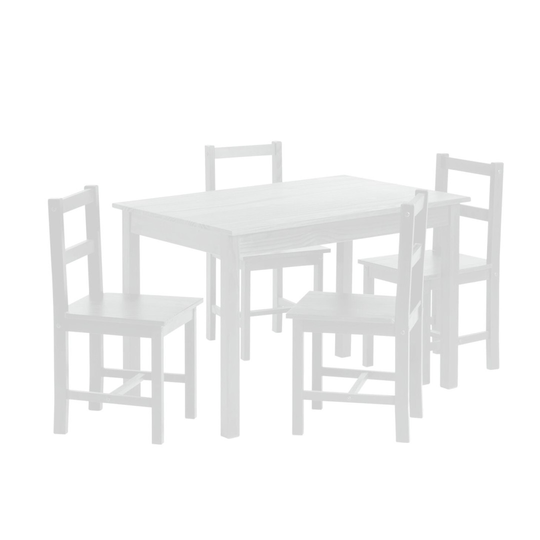 Home Raye Solid Wood Dining Table & 4 White Chairs | Kitchen ( B Grade ) Home Raye Solid Wood Dining Table & 4 White Chairs | Kitchen ( B Grade )
