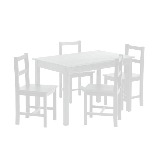 Home Raye Solid Wood Dining Table & 4 White Chairs | Kitchen ( B Grade )