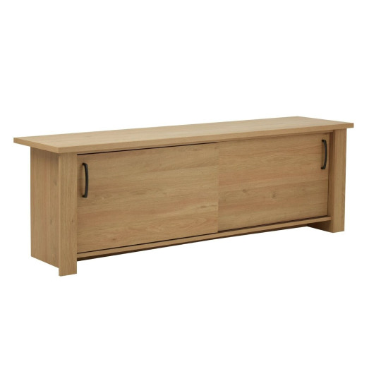 Oakham 2 Door TV Unit - Oak | Wooden Effect TV Stand Cabinet Media Storage Unit