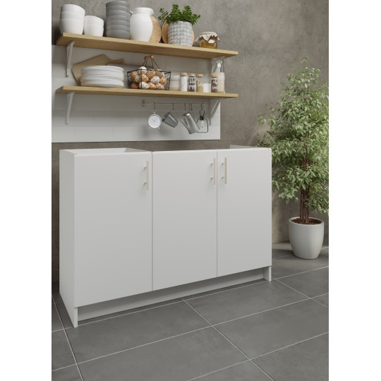 JD Greta Fixed Height Kitchen Sink Unit 1200mm - White Matt (A-)