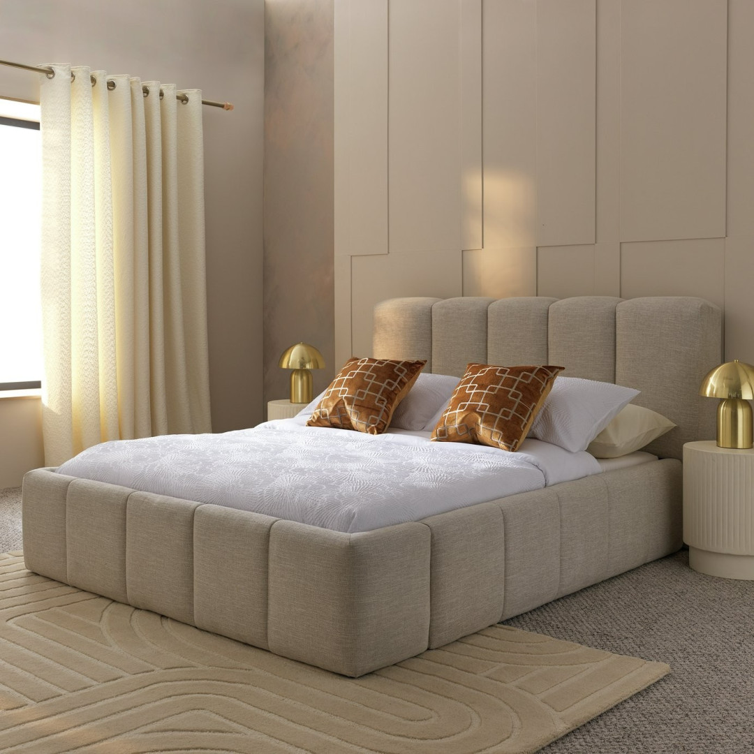 Malone Double End Lift Ottoman Bed - Cream | lift-up storage bed Malone Double End Lift Ottoman Bed - Cream | lift-up storage bed