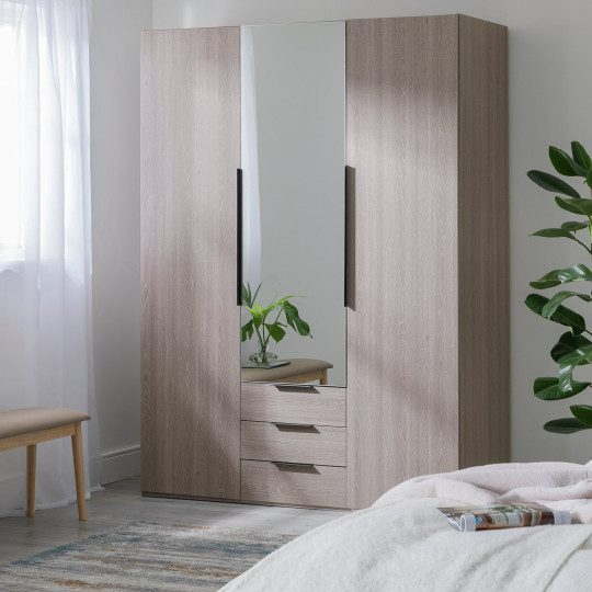Hallingford 3 Door 3 Drawer Wardrobe - Grey (B Grade)