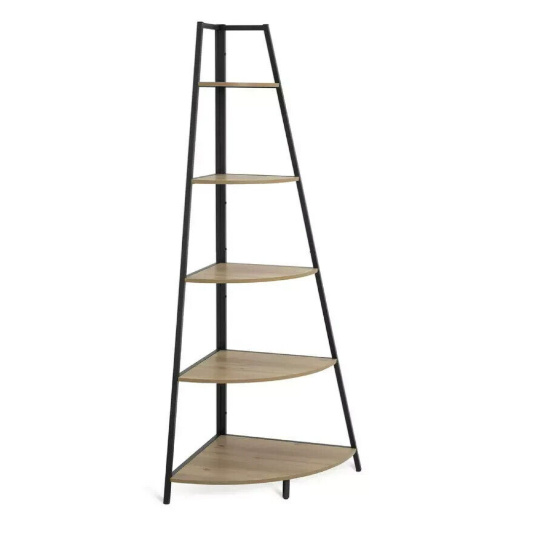 Loft Living Medium Corner Shelving Unit - Oak | Storage Display Bookcase Loft Living Medium Corner Shelving Unit - Oak | Storage Display Bookcase