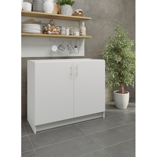 JD Greta Fixed Height Kitchen Base Unit 1000mm - White Matt A-