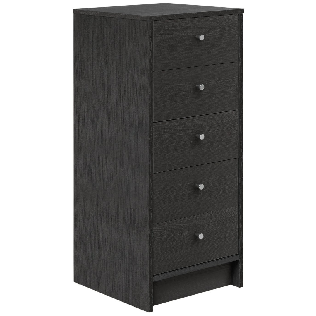 Home Malibu 5 Drawer Tallboy - Black Oak Effect |Tallboy Black Oak Effect Home Malibu 5 Drawer Tallboy - Black Oak Effect |Tallboy Black Oak Effect