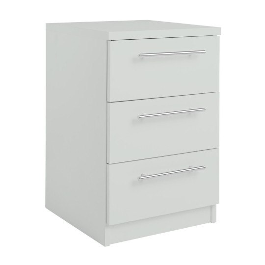 Home Brisbane 3 Drawer Bedside - Grey