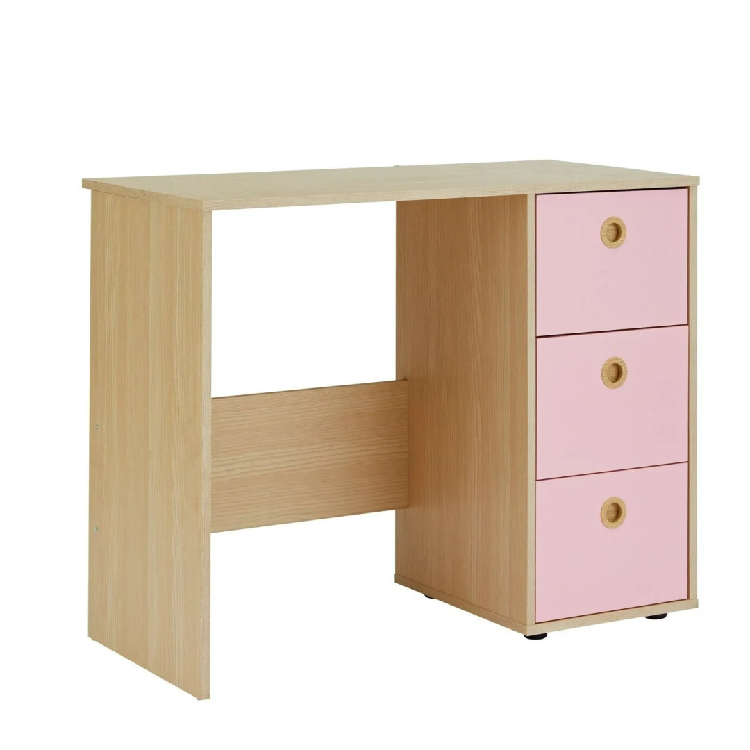 Camden 3 Drawers Desk - Pink Camden 3 Drawers Desk - Pink