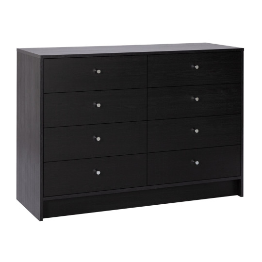 Home Malibu 8 Drawer Chest - Black Oak Effect