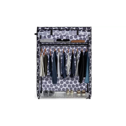 Sicilia Heavy Duty Storage Wardrobe - Black & White | Fabric Clothes Cupboard