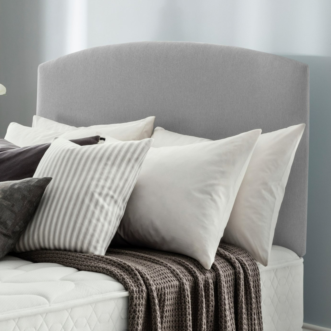 Silentnight Selene 135 Woven Double Bed Headboard-Light Grey | Bedroom Decor Silentnight Selene 135 Woven Double Bed Headboard-Light Grey | Bedroom Decor