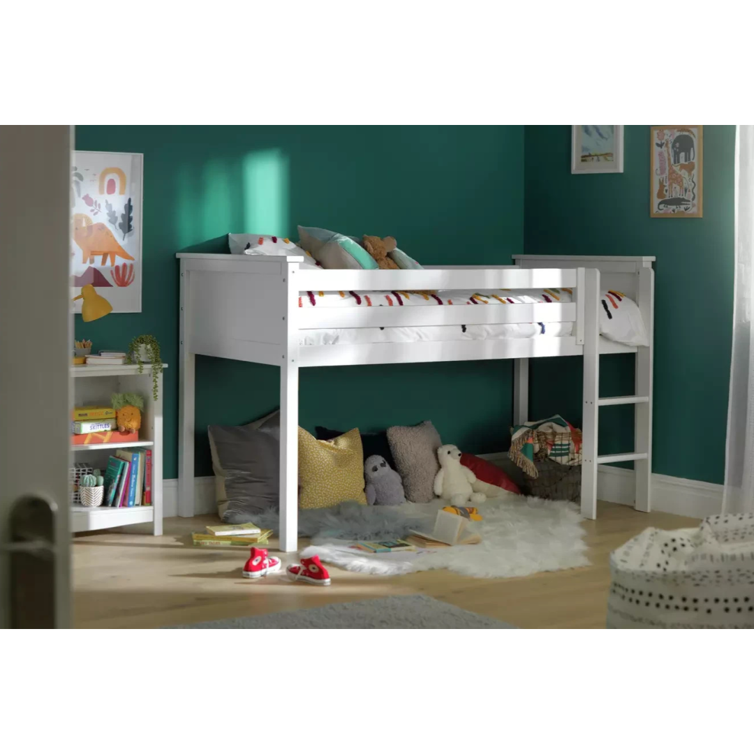 Brooklyn Mid Sleeper Bed Frame - White ( B Grade ) Brooklyn Mid Sleeper Bed Frame - White ( B Grade )