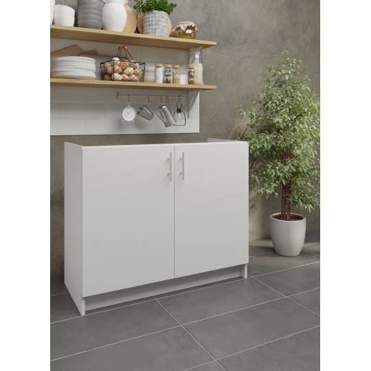 JD Greta Fixed Height Kitchen Sink Unit 1000mm - White Matt (A-)
